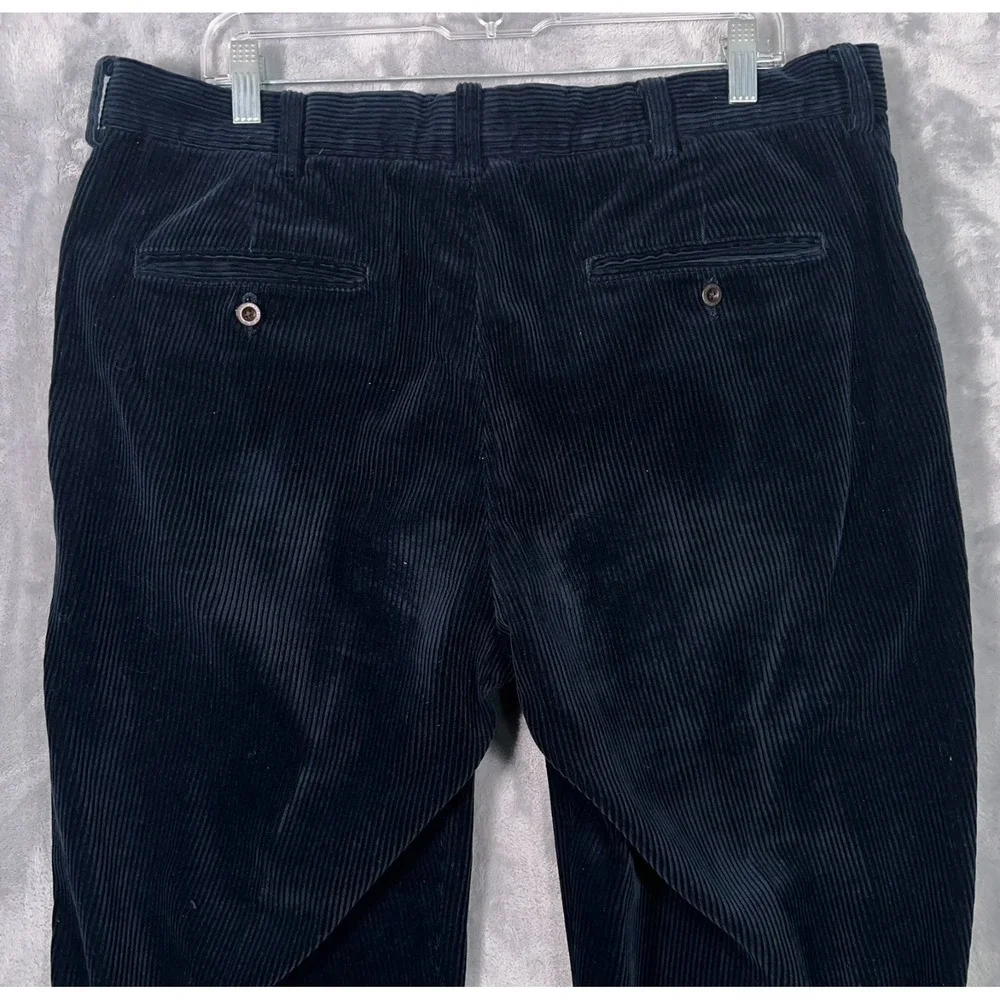 Polo Ralph Laure Preston Corduroy Pants Mens 36x34 Navy Blue Straight Chino